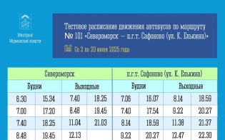 Тестовое расписание движения автобусов